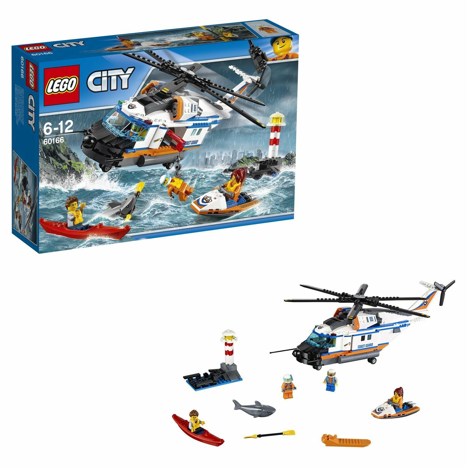 Конструктор LEGO City Coast Guard Сверхмощный спасательный вертолёт (60166)  купить по цене 3499 ₽ в интернет-магазине Детский мир