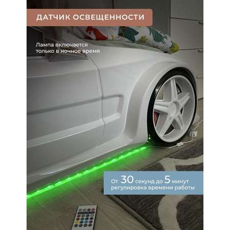 LED подсветка ночник ГЕЛЕОС светодиодная лента ЦВЕТНАЯ для двуспальной кровати 2x1.5м комплект 220V