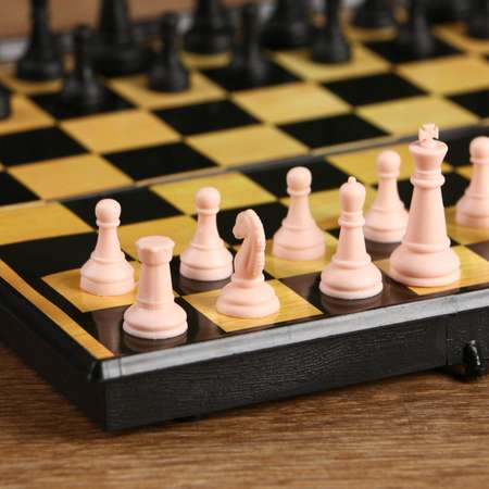 Настольная игра Sima-Land 3 в 1 Атели шашки шахматы нарды 19х19 см