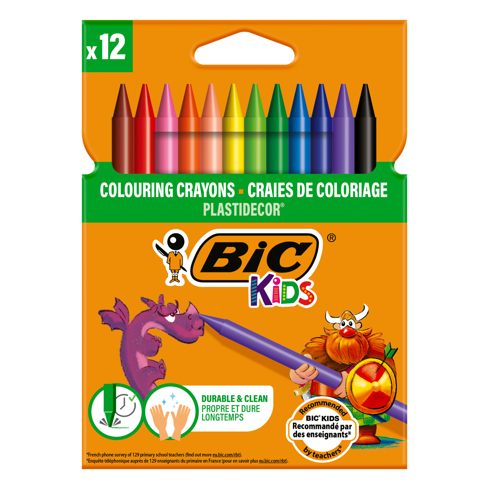 Мелки Bic Kids Plastidecor 12цветов 9457645/9457644 - фото 1