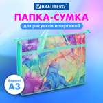 Папка-сумка Brauberg для рисунков чертежей документов бумаг тетрадей и школы А3