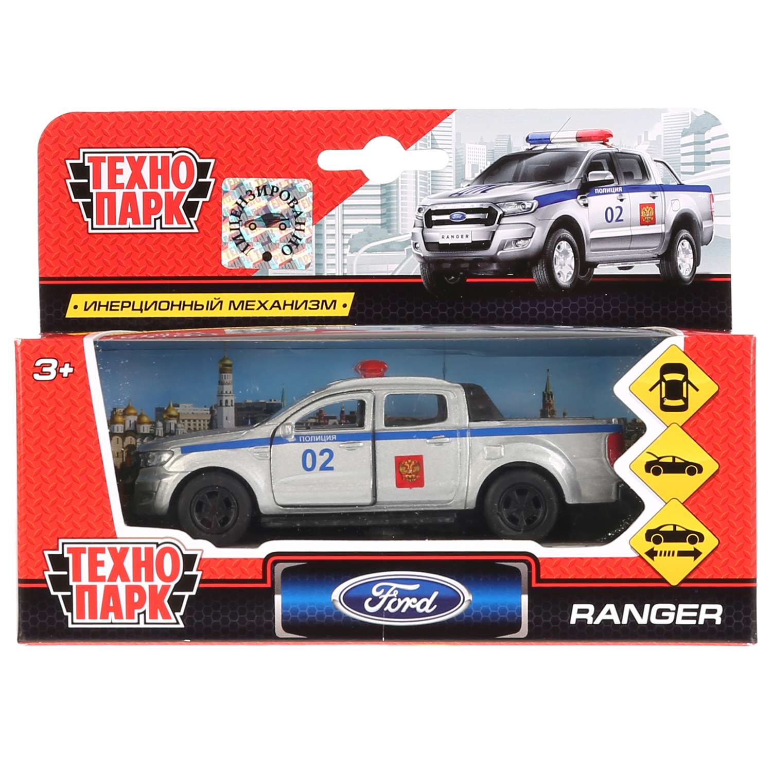 Машина Технопарк Ford Ranger Пикап Полиция инерционная 272084 272084 - фото 2