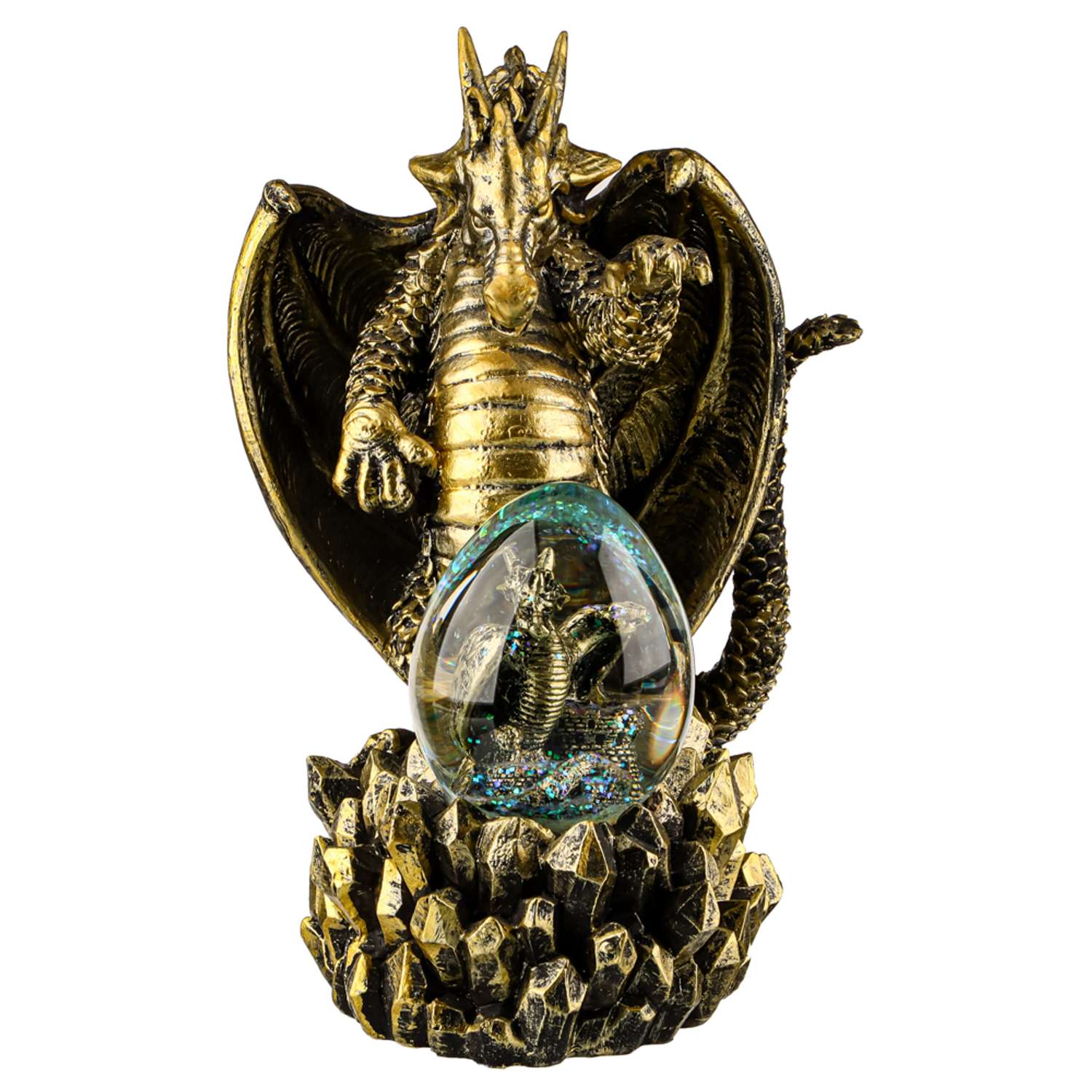Сувенир со снежным шаром Сноубум Сказочный дракон с эффектом состаренная бронза - фото 6