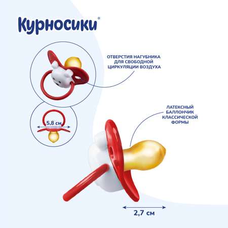 Пустышка Курносики латекс. классическая в ассортименте