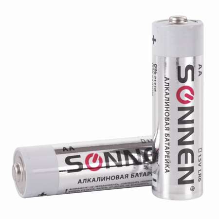 Батарейки алкалиновые Sonnen АА щелочные пальчиковые LR6 15А