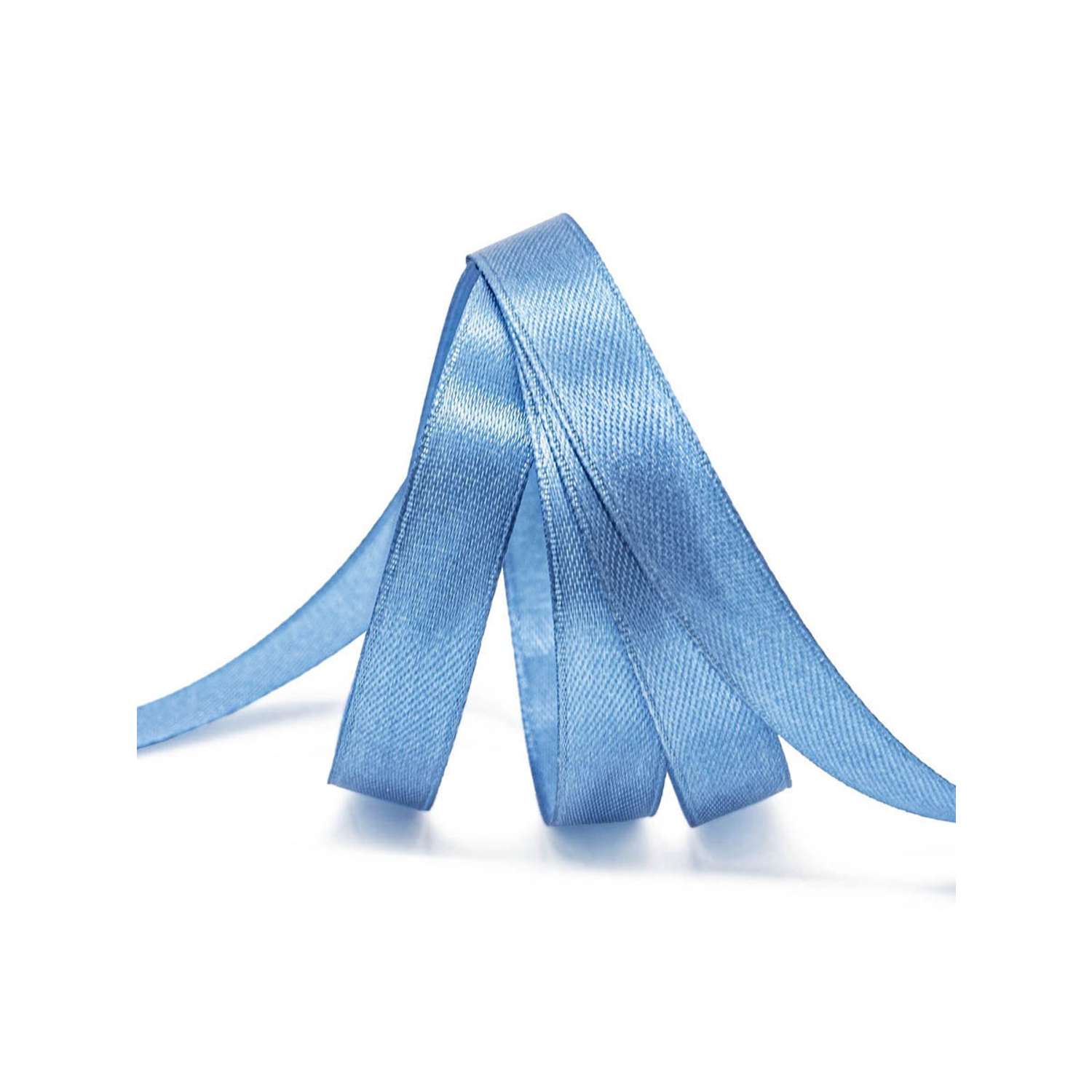 Лента Айрис атласная упаковочная флористическая 1.2 см 22.86 м 140 голубой - фото 3