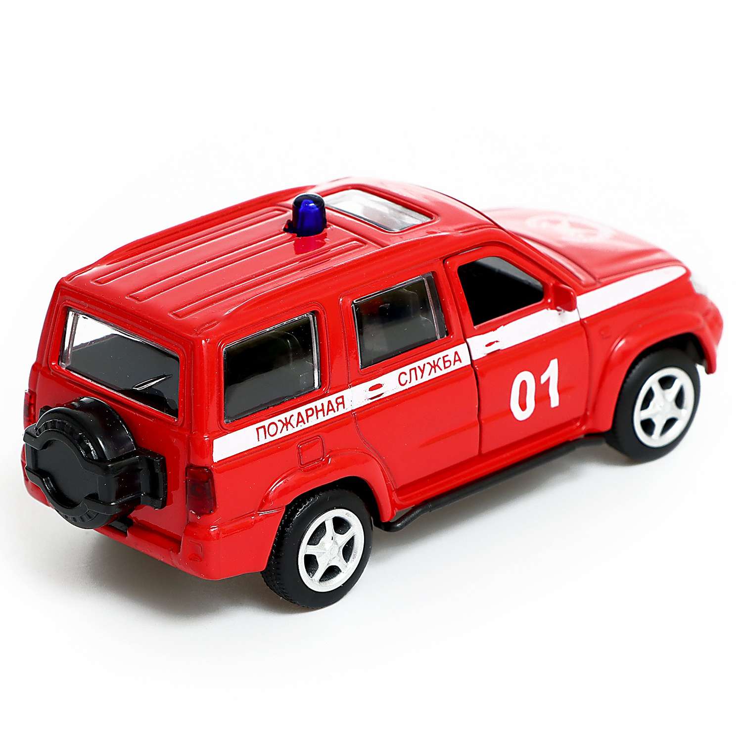 Машина Автоград металлическая «УАЗ Патриот Пожарная служба» инерция 1:50 9241843 - фото 3