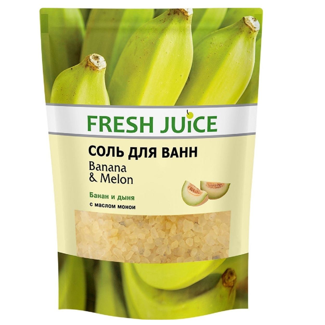 Соль для ванн Fresh Juice МП  Банан и Дыня 500г - фото 1