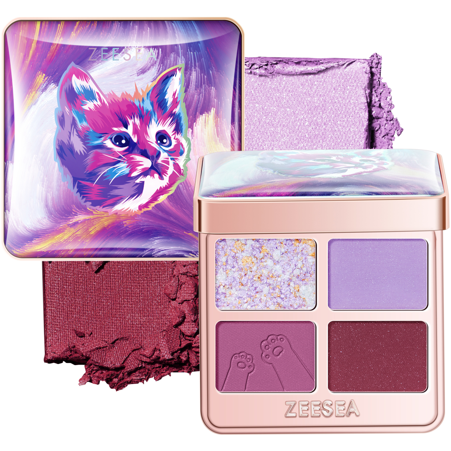 Тени для век Zeesea Tipsy Kitty Eyeshadow Quad тон 04 3.5 г - фото 2