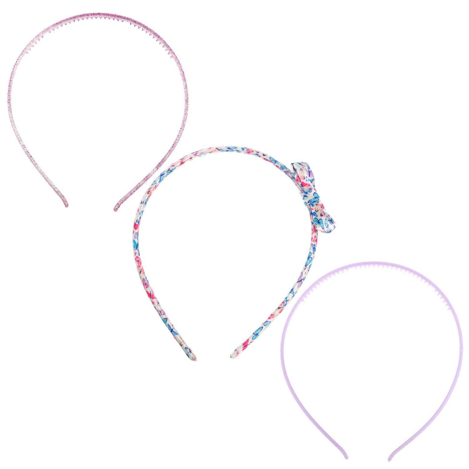 Набор аксессуаров для волос Lukky Ободки с бантиком сиреневый и розовый с блестками 3 шт - фото 4