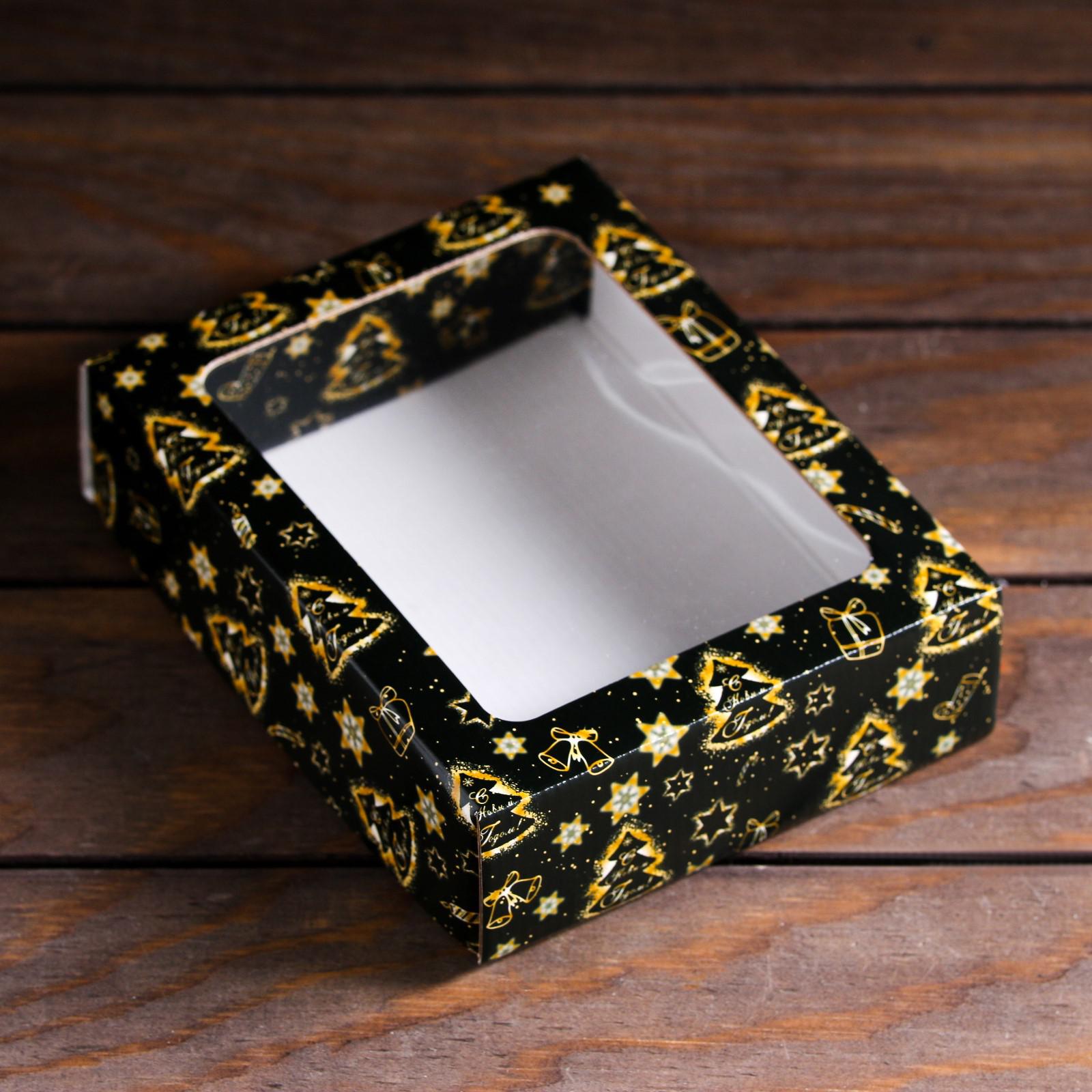 Коробка Sima-Land подарочная. крышка дно. с окном«Праздничное волшебство» 18×15×5 см - фото 3