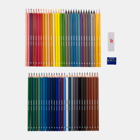 Набор цветных карандашей BRUYNZEEL Small Artists 58 карандашей ластик и точилка в металлическом коробе-пенале
