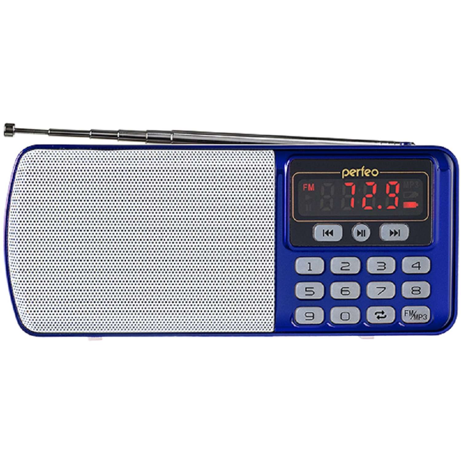 Радиоприемник Perfeo цифровой ЕГЕРЬ FM+ 70-108МГц MP3 питание USB или BL5C цвет синий i120-BL - фото 1