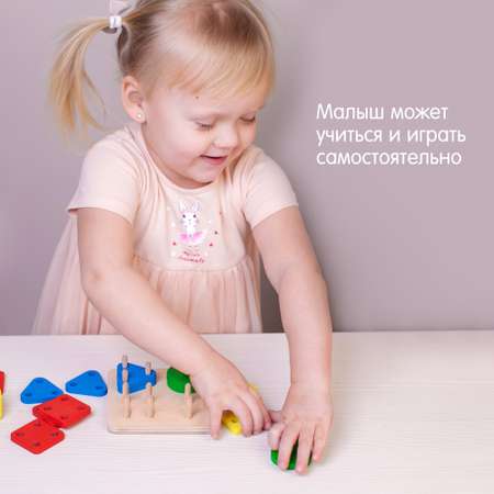 Сортер Alatoys развивающая деревянная игрушка для малышей Монтессори