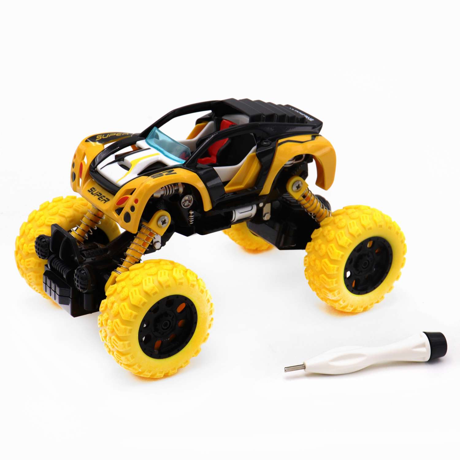 Машинка DIY Funky Toys Желтая YS0281530 - фото 1