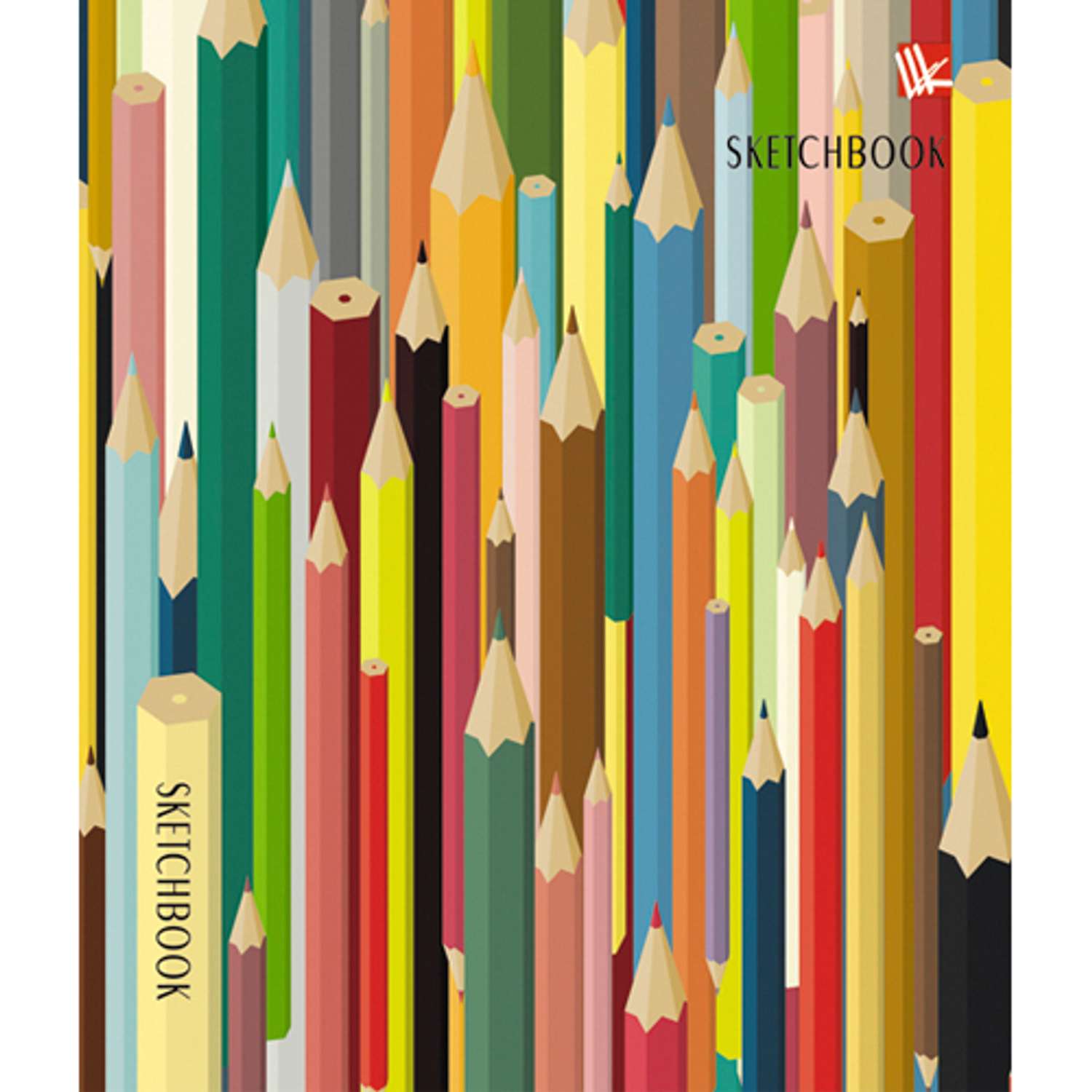 Скетчбук А6 Listoff Цветные карандаши 80 листов - фото 1