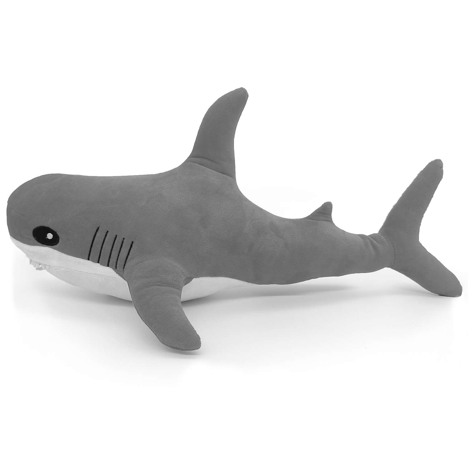 Мягкая игрушка МАЛЬВИНА Акула 50 см серая - фото 1