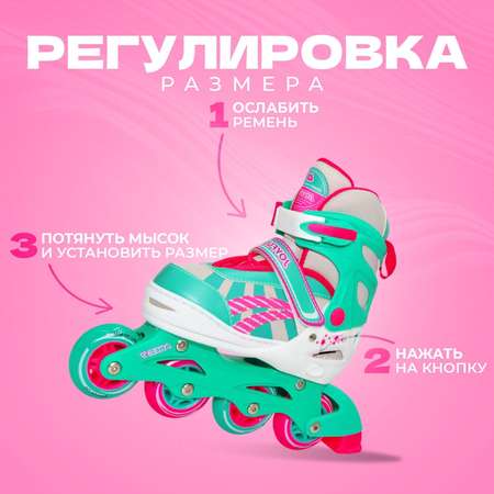 Раздвижные роликовые коньки Sport Collection JOYFULL Mint размер S 29 - 32