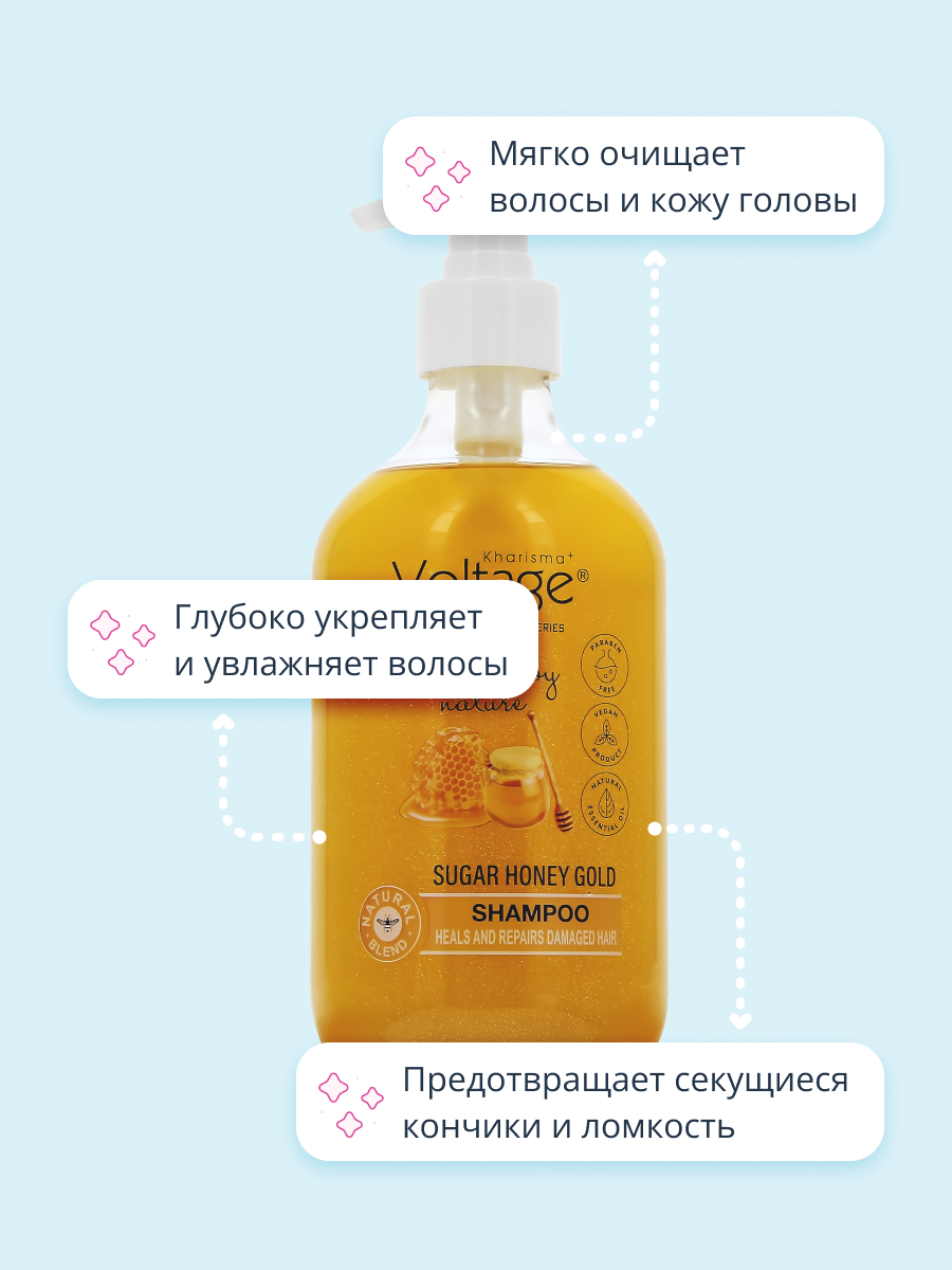 Шампунь Kharisma Voltage Sugar honey gold 500 мл - фото 3