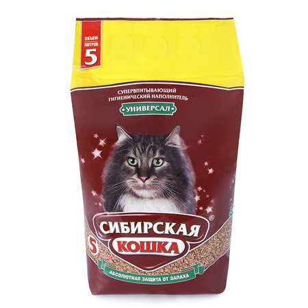 Наполнитель для кошек Сибирская кошка Универсал впитывающий 5л