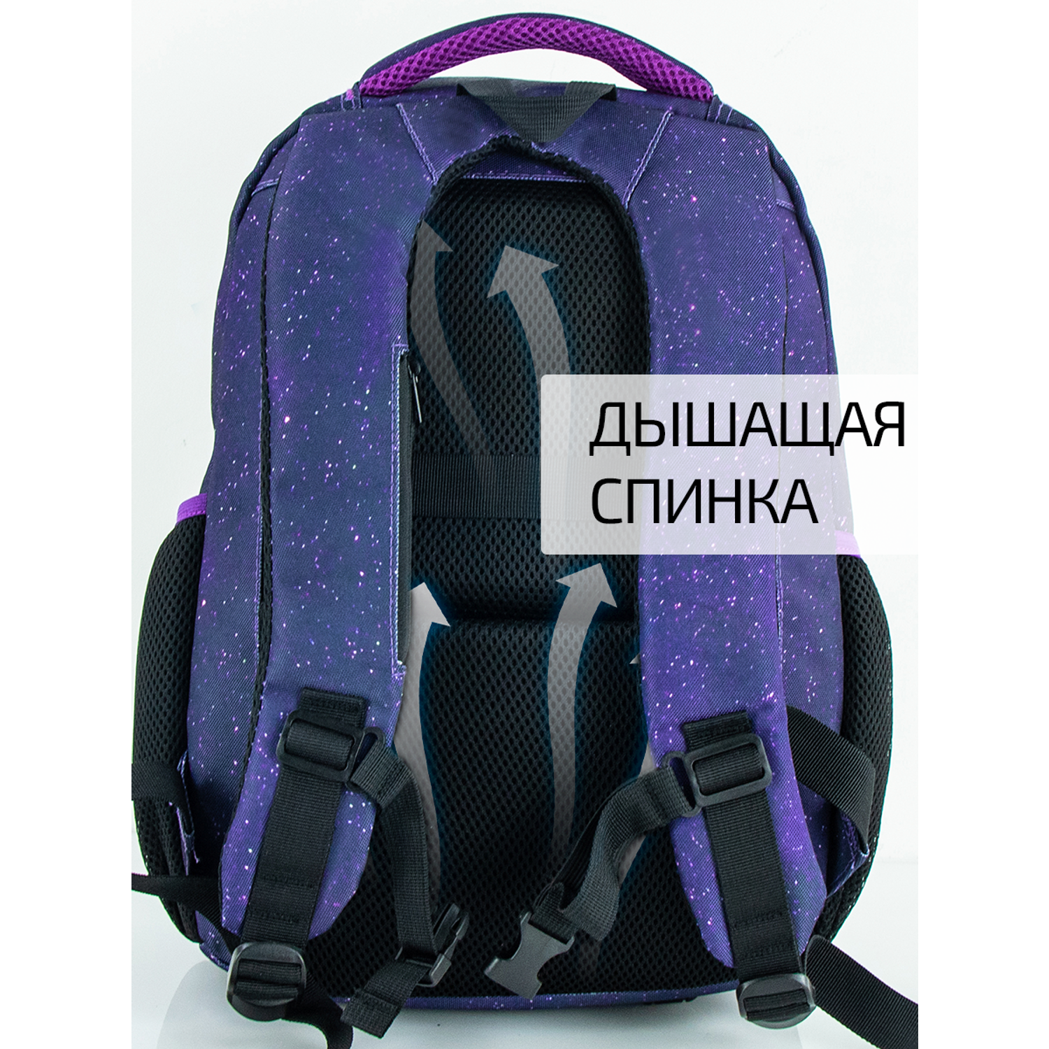 Рюкзак школьный Evoline Черный цветной кот - фото 13