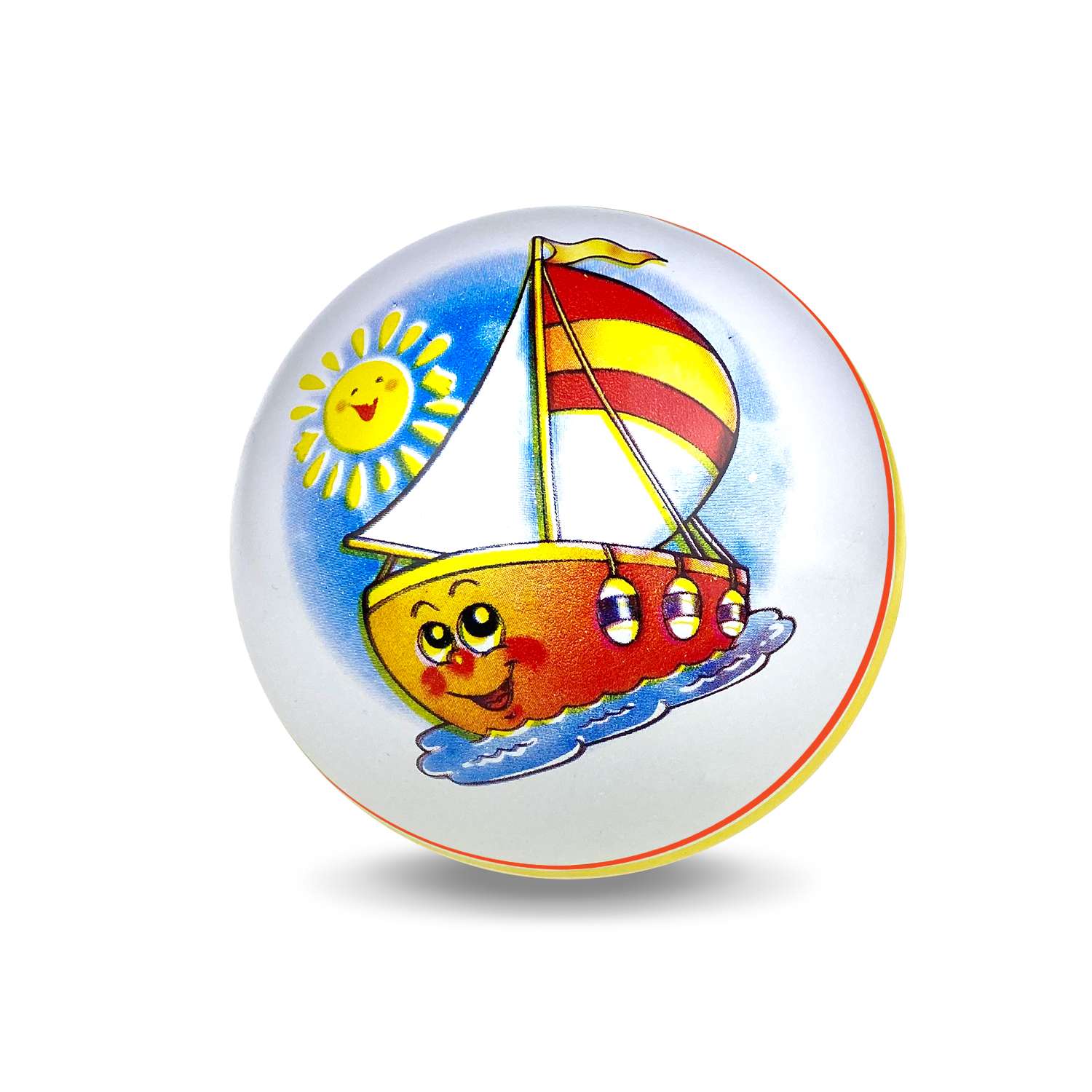 Мяч ЧАПАЕВ диаметр 150 мм Кораблик красный - фото 2