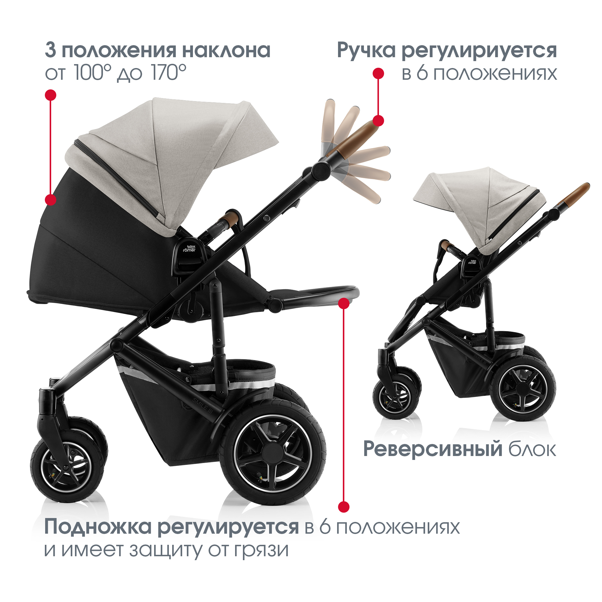 Коляска 2в1 Britax Roemer Smile III Pure Beige-black - фото 8