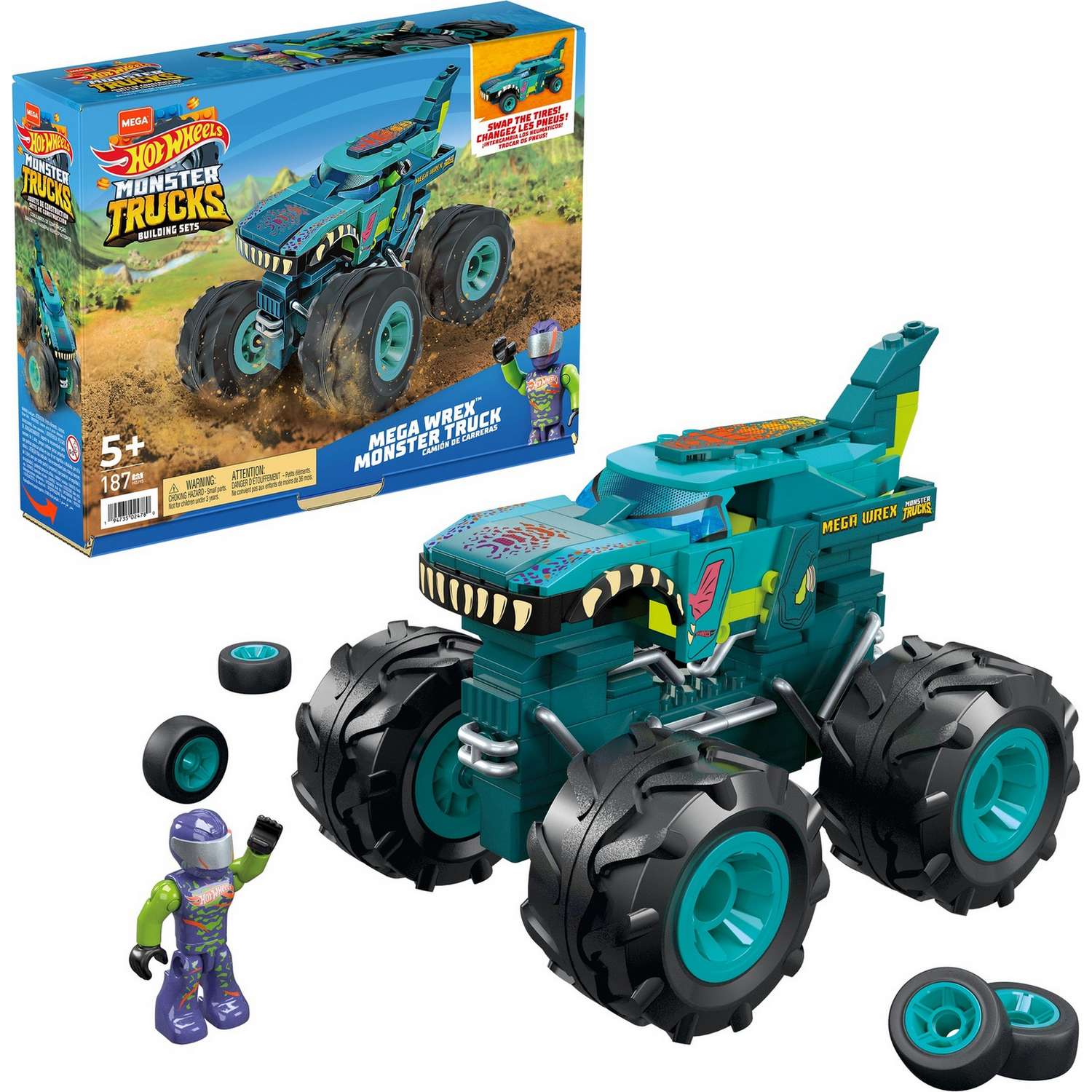 Конструктор Mega Construx Hot Wheels Монстр-трак Мега Рекс HDJ95 - фото 5