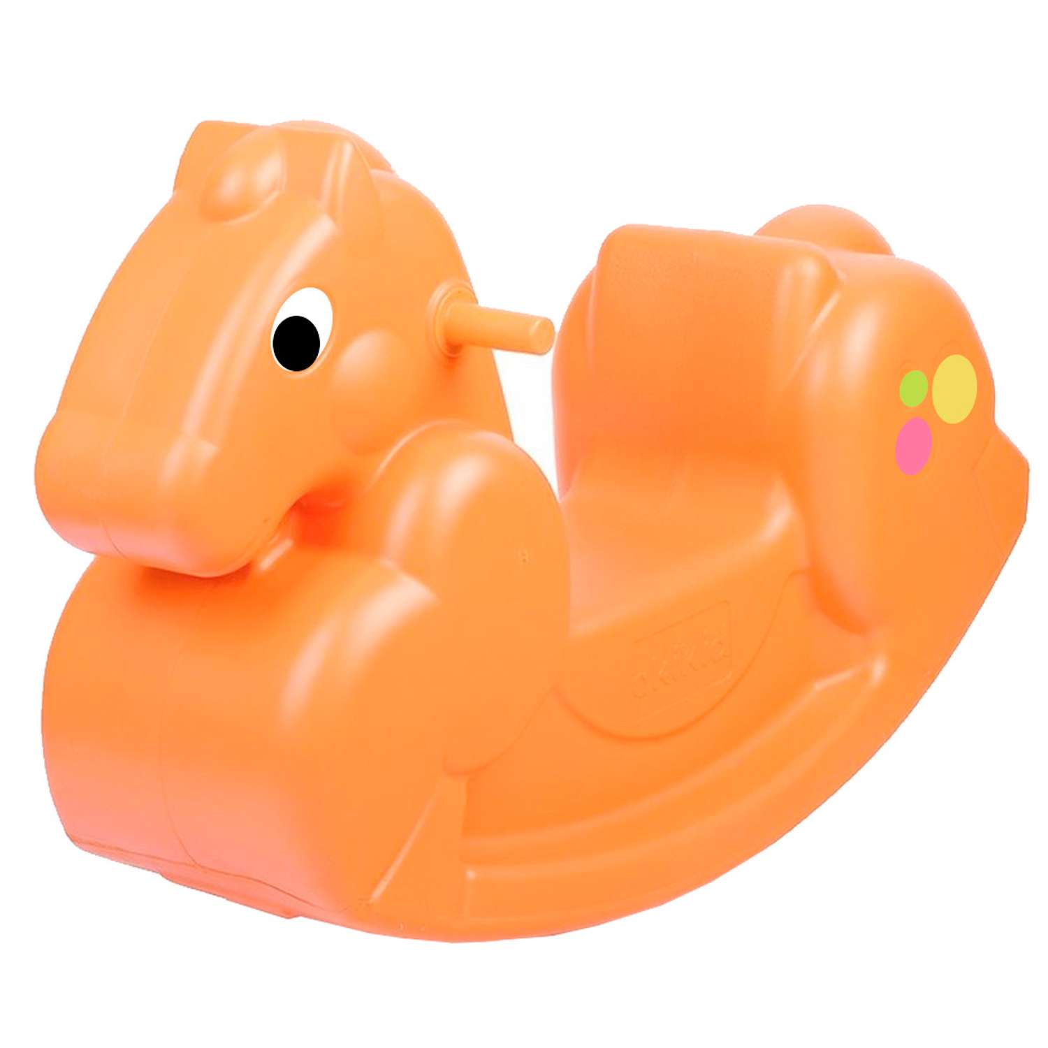 Лошадка-качалка OKIKID пластиковая оранжевая - фото 1