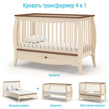 Детская кроватка Nuovita Astro прямоугольная, без маятника (слоновая кость)