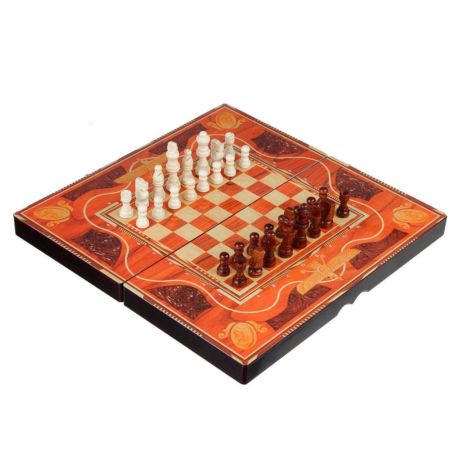 Игра настольная LDGames 3 в 1 шашки шахматы нарды - фото 2