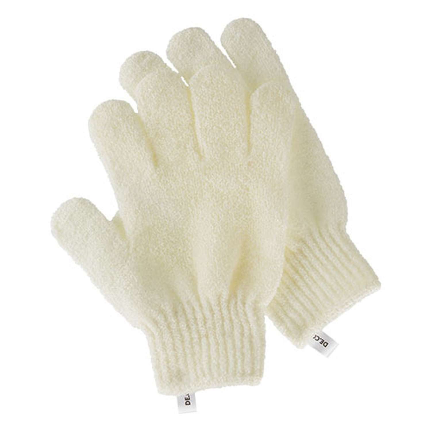 Перчатки для душа DECO. отшелушивающие белые 2 шт - фото 1