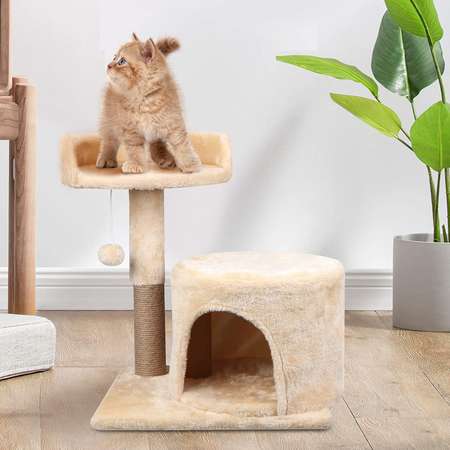 Домик для кошки с когтеточкой Pet БМФ Бежевый