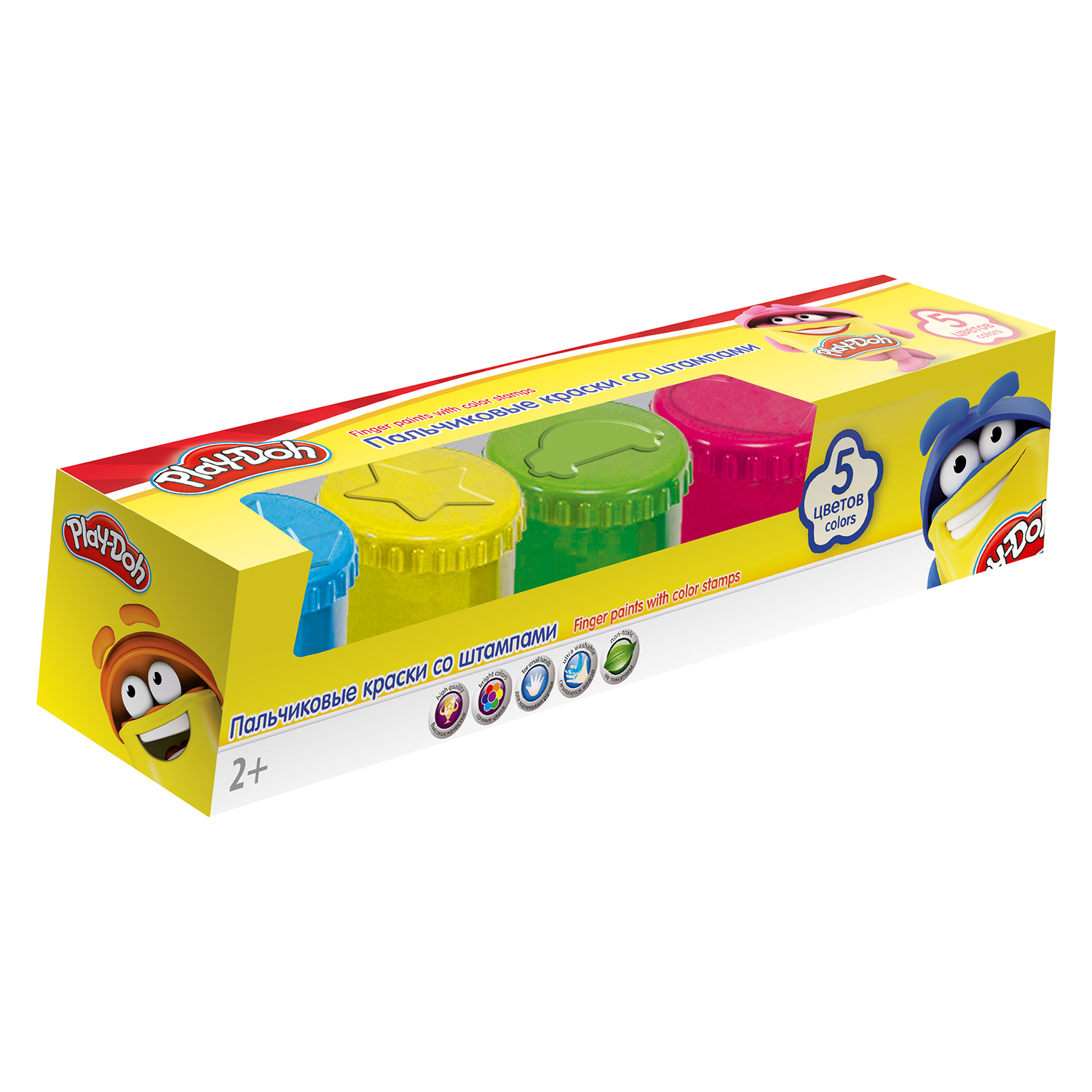 Краски Kinderline пальчиковые Play Doh 5 цв - фото 1