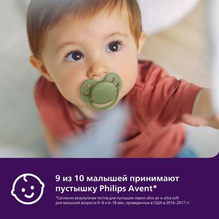 Соска-пустышка силиконовая Philips Avent ultra soft с футляром для хранения и стерилизации 18+ месяцев 2шт SCF093/01