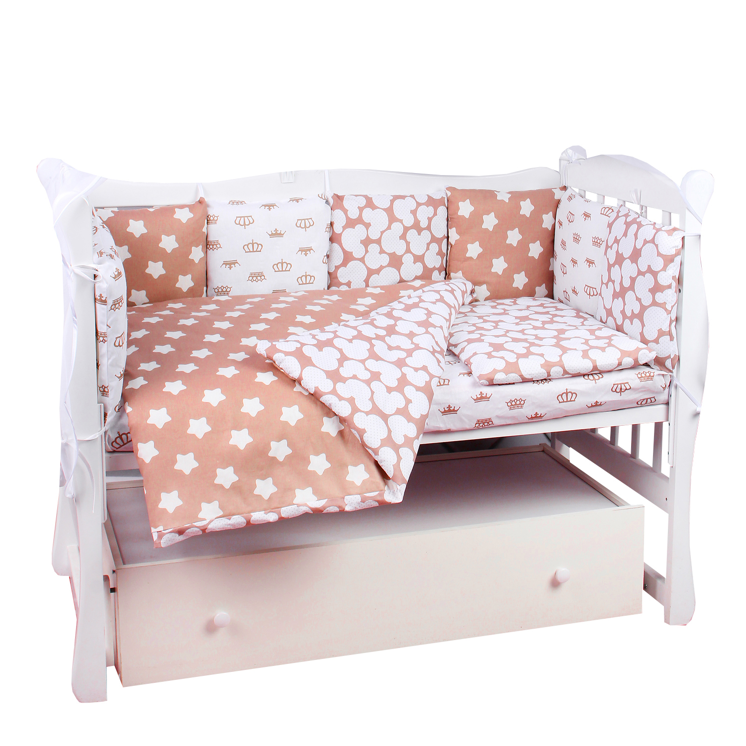 Комплект постельного белья Amarobaby Soft 4предмета Коричневый - фото 1