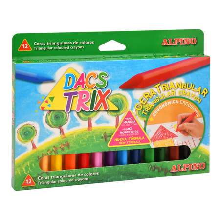Карандаши восковые ALPINO Dacstrix трехгранные 12цветов DA000125