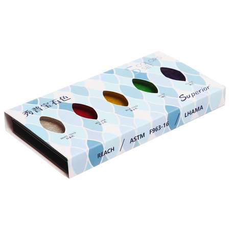 Краски Sima-Land акварельные перламутровые 5 цветов + кисть в пластиковой коробке JG-5
