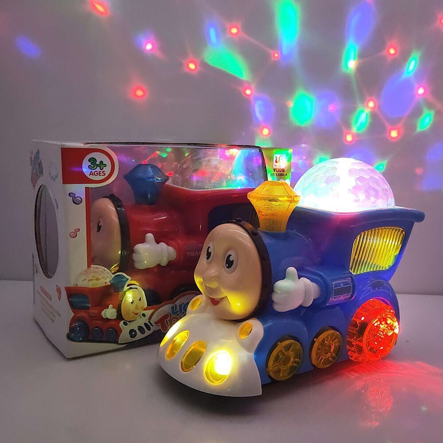 Детская музыкальная игрушка Panawealth International Синий паровозик свет звук - фото 2