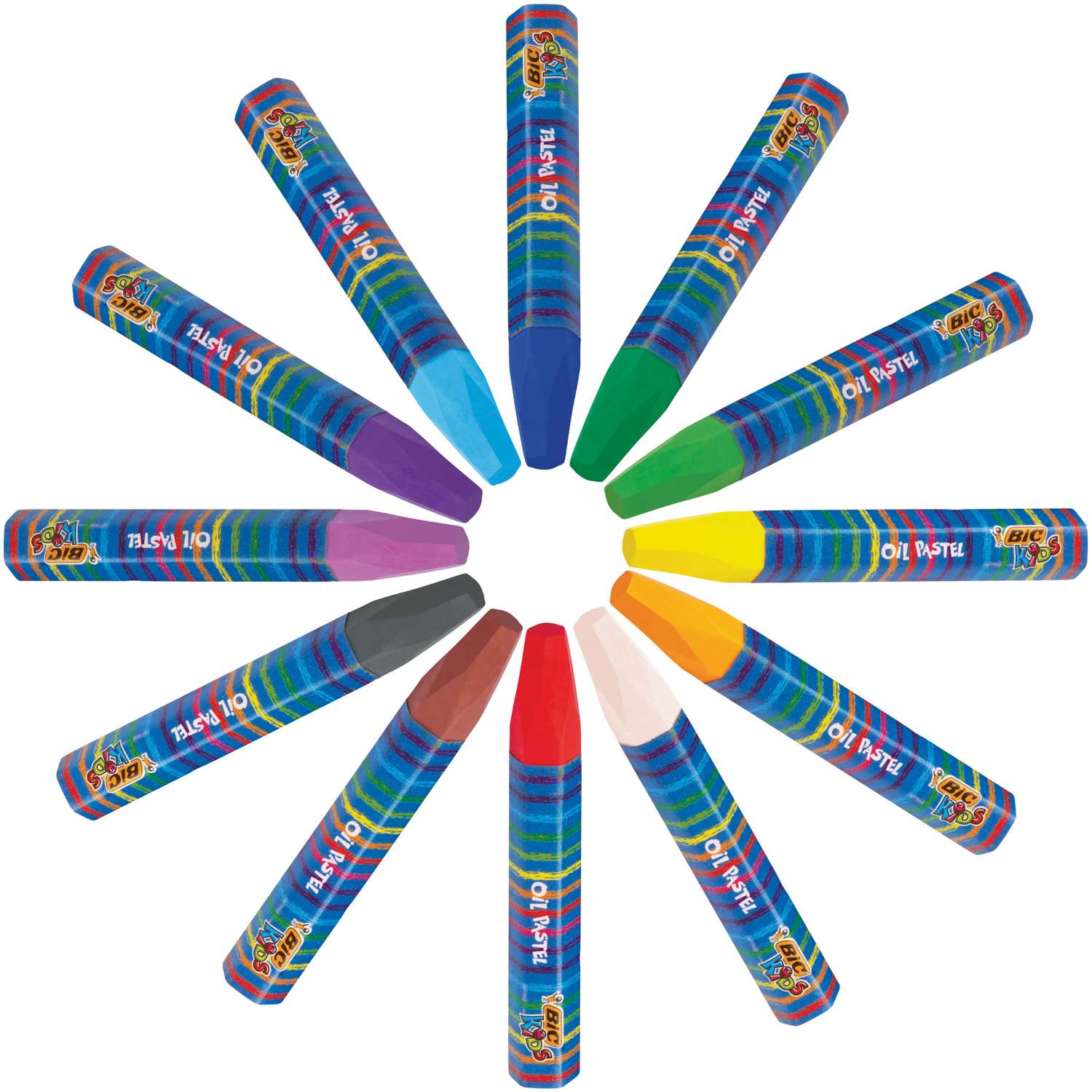 Мелки цветные BIC Kids Пастель масляная 12 цв - фото 2