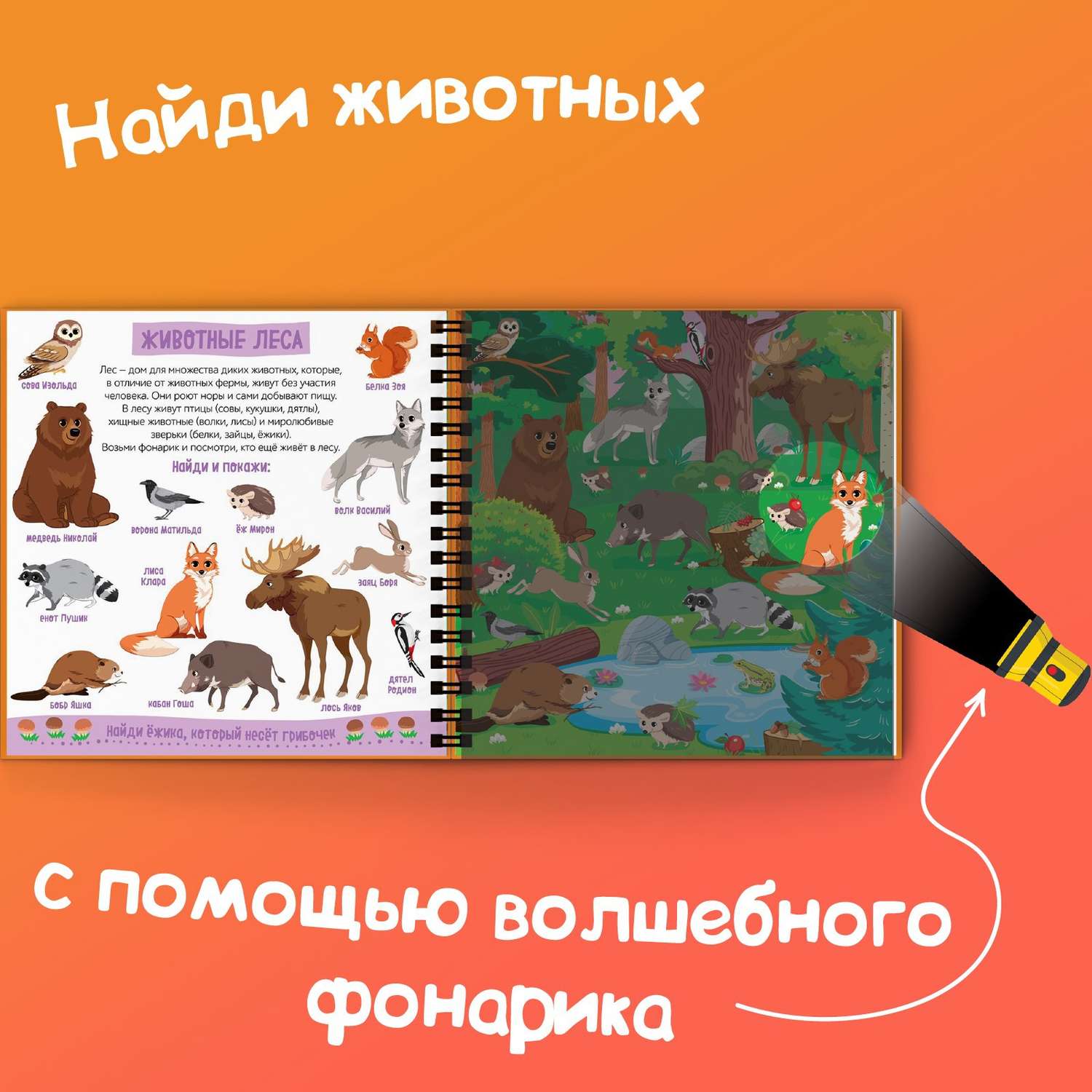 Книга с волшебным фонариком Буква-ленд «Зооленд» - фото 8