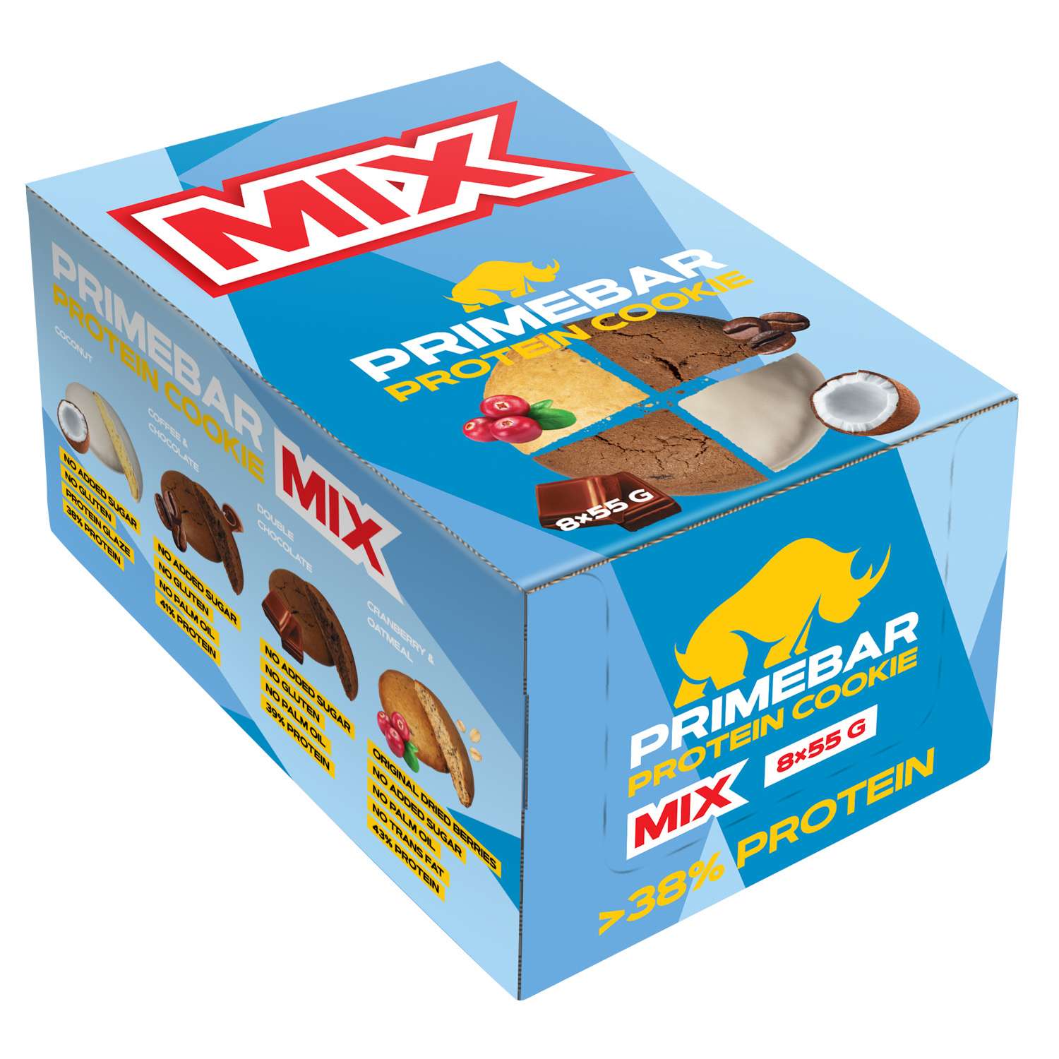Печенье протеиновое Primebar Mix 55г*8шт - фото 1