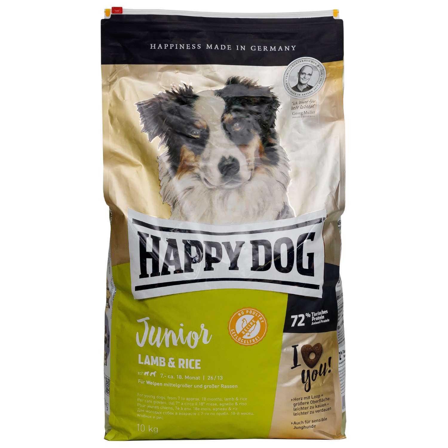 Корм для щенков Happy Dog Supreme ягненок-рис 10кг - фото 1