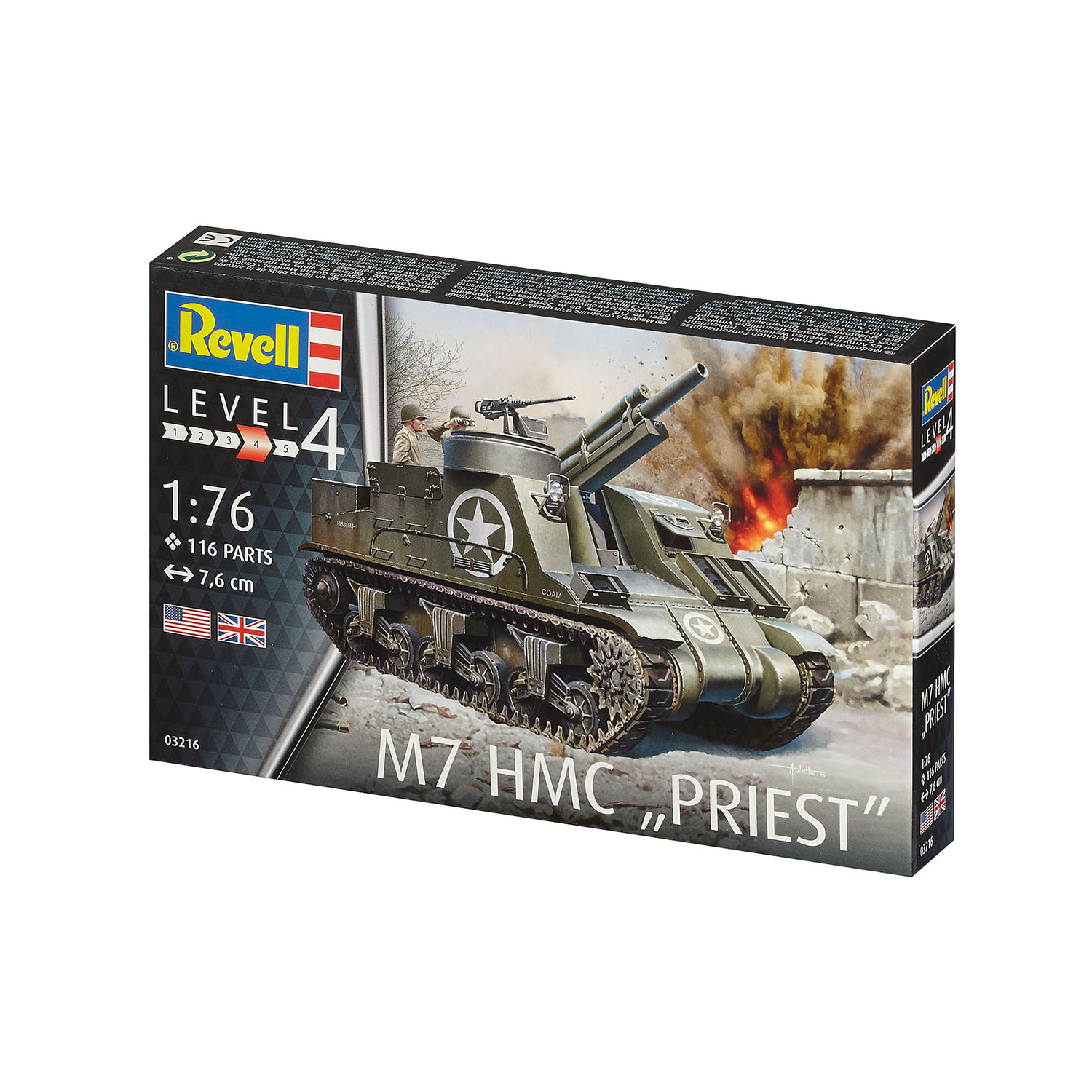 Модель для склейки Revell Самоходная гаубица M7 HMC Priest 03216 - фото 2