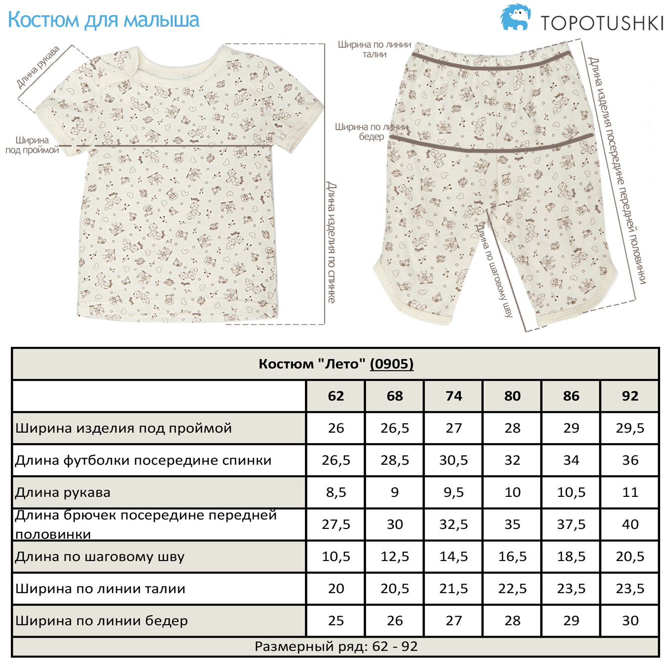 Футболка и брючки TOPOTUSHKI 09051155ку - фото 2