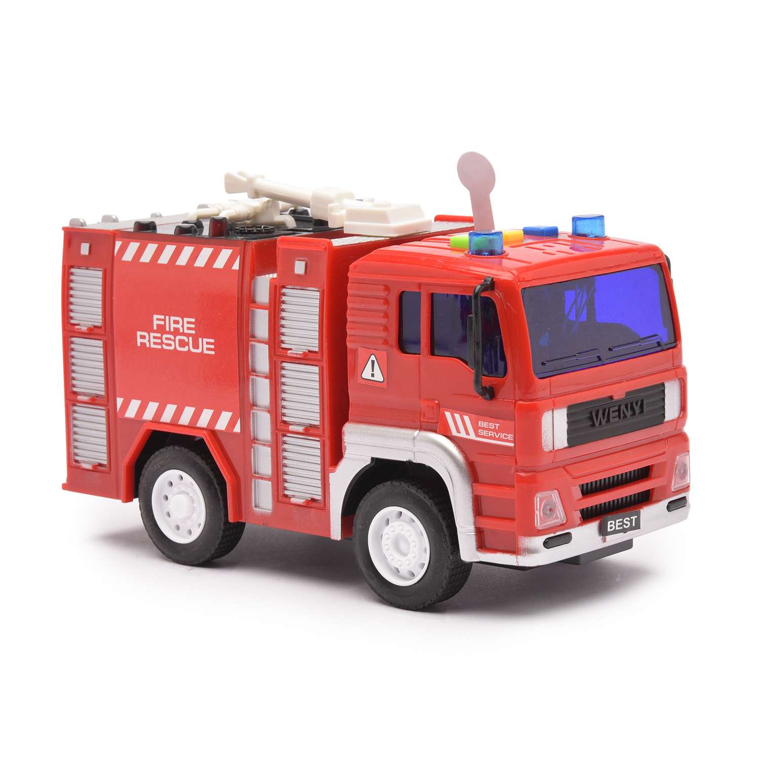 Пожарная машина Devik Toys инерция (свет звук)1:20 3910530 - фото 2