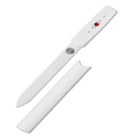 Пилка для ногтей BOHEMIA Czech Glass Nail Files 160 мм белая со стразами