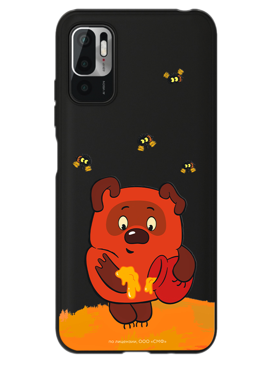 Силиконовый чехол Mcover для смартфона Poco M3 Pro Redmi Note 10T Союзмультфильм Медвежонок и мед - фото 1