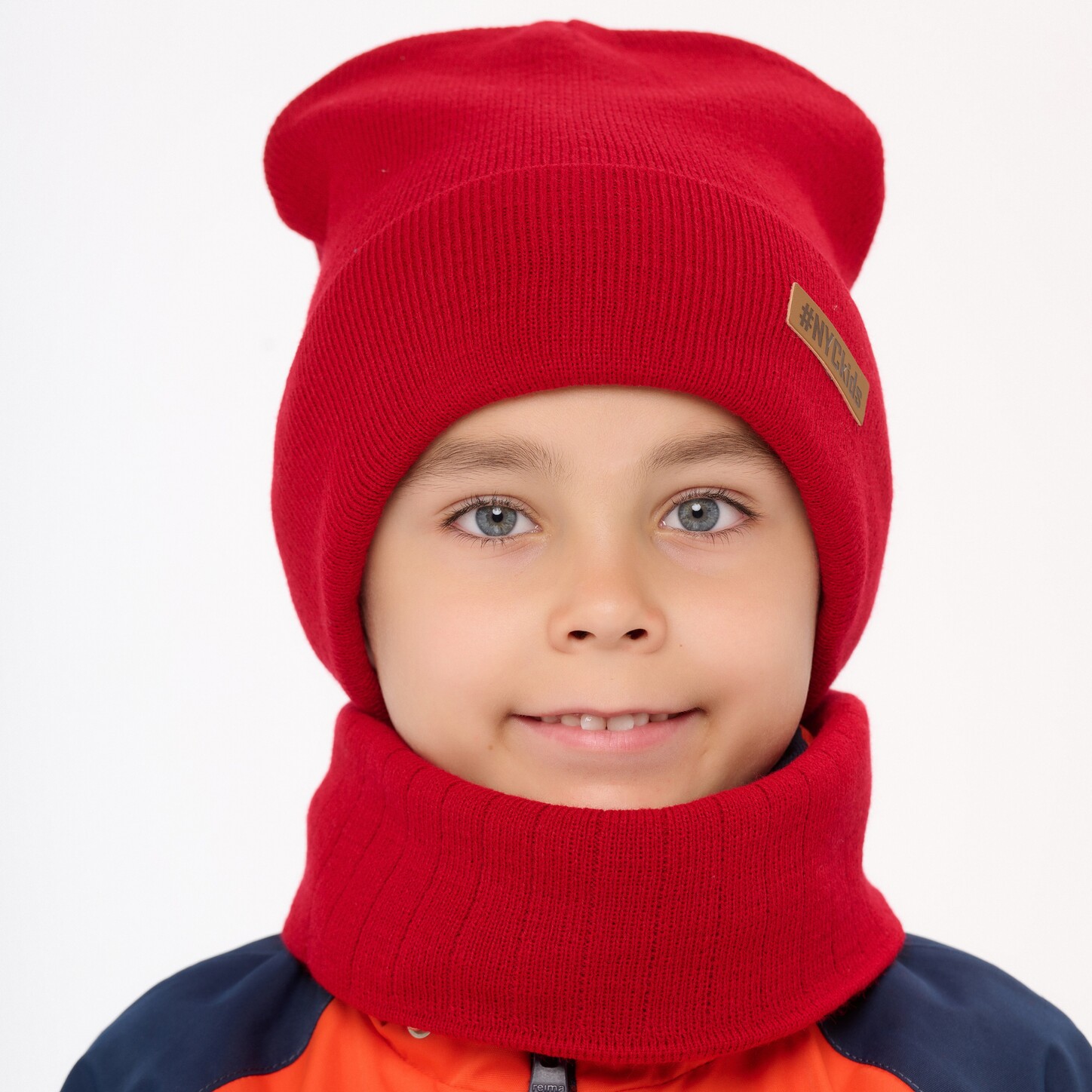 Шапка и снуд NYCkids NYC-H-41-Wlogo-red - фото 4