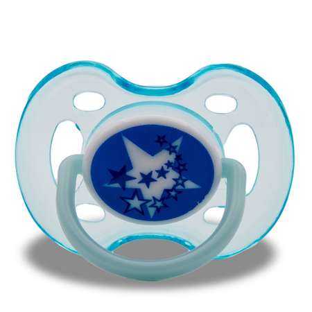 Соска-пустышка Baby Land с держателем прищепкой силиконовая классическая ночная набор голубой от 6 месяцев
